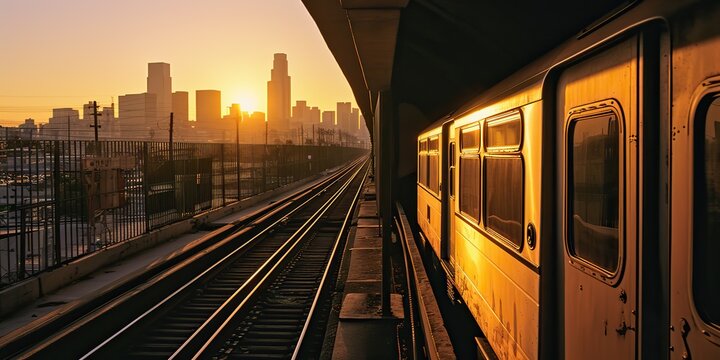 AI Generated. AI Generative. Photo Illustration of under mrt bts railway train stration in city urban landscape. Graphic Art