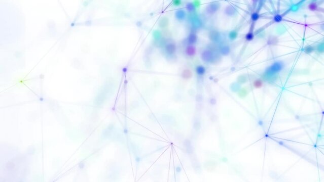 The signal wanders through an abstract coloured blurred network. Seamless loop.