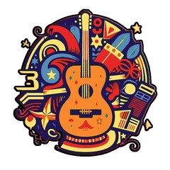 my multepil color guitar