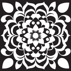 flower design black and white
