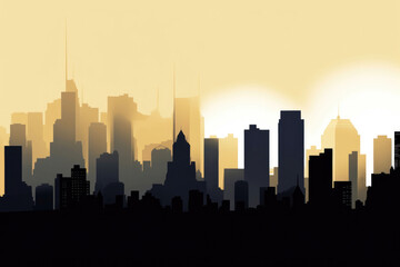 Fototapeta premium Modern metropolis, with gleaming skyscrapers soaring. Generative AI