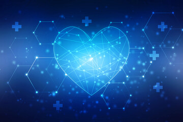 2d illustration love heart background
