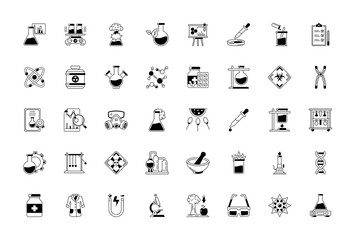 Set of vector icons of chemistry for modern concepts, web and apps. Biochemistry icon.
