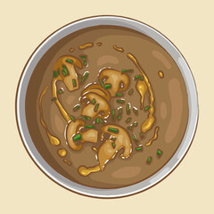 Mushroom cream soup with cream.