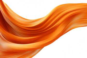  Orange luxury silk cloth floating flying in the air. With copy text space. Mock up template for product presentation. Wallpaper banner. 3D rendering.
