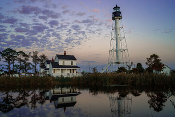 Lavender Sunset Over Lighthouse 1