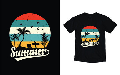 Summer t-shirt design, with tropical beach t-shirt design, Summertime Hawaii beach t-shirt design, Vintage Hawaii surfing label,
Hand-painted watercolor summer lettering