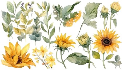 set of sunflowers