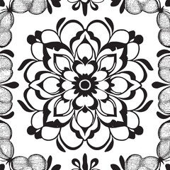 Fototapeta premium flower design black and white 