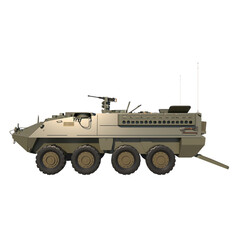 Fototapeta premium Stryker 1 armored personnel carrier- Lateral view png