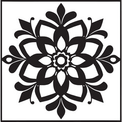 flower design black and white
