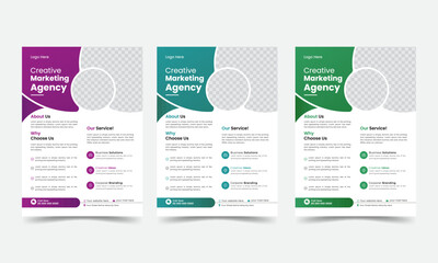  Corporate business Flyer Template design Brochure cover Gradient effect 
