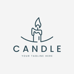candle line art logo vector illustration template design