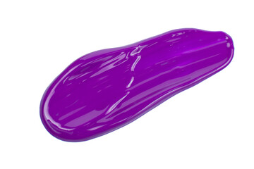 Classic purple lipstick smear smudge isolated on white background. Trendy color makeup swatch