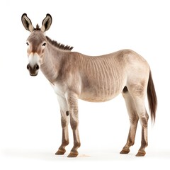 Donkey isolated on white background, generate ai