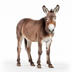 Donkey isolated on white background, generate ai
