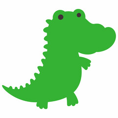Crocodile green drawing cartoon design.