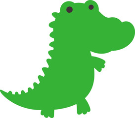 Crocodile green drawing cartoon design.