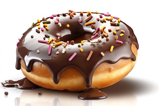 donut isolated on white background. Generated by AI.