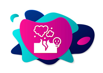 Color Poisonous cloud of gas or smoke icon isolated on white background. Stink bad smell, smoke or poison gases, chemical toxic vapour. Abstract banner with liquid shapes. Vector