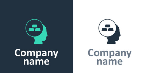 Logotype Gold bars icon isolated on white background. Banking business concept. Logo design template element. Vector