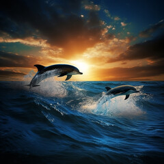 Obraz premium dolphin jumping out of the water