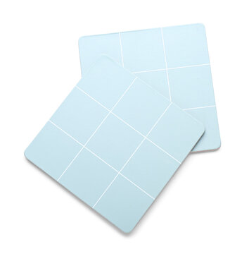 Blue drink coasters isolated on white background