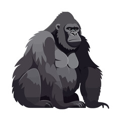 gorilla mascot sitting on white background © djvstock
