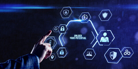 Internet, business, Technology and network concept. Cyber security data protection business...