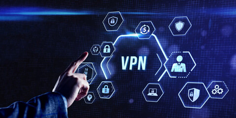 Internet, business, Technology and network concept. VPN network security internet privacy...