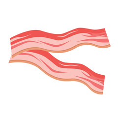 Vector cartoon image of meat products. The concept of farm fresh meat, smoked sausages, etc. Cooking and selling elements for your design.