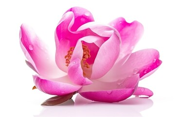 Fototapeta na wymiar pink magnolia on transparent background , generate ai
