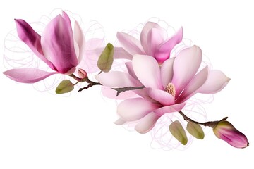 Obraz na płótnie Canvas pink magnolia on transparent background , generate ai