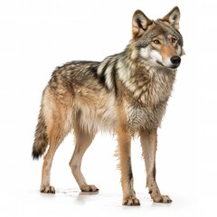 Wolf isolated on white background, generate ai