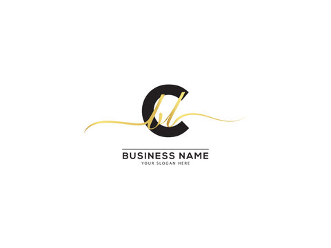 Modern signature CBL letter logo, Royal bcl luxury golden logo for business