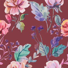 watercolor flower seamleas pattern
