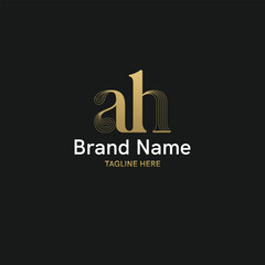 Modern and minimalistic Initial Logo with letter ah