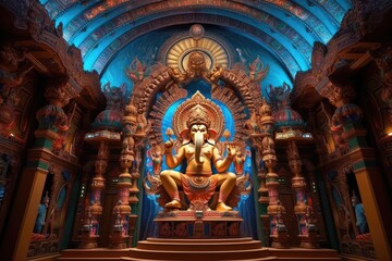 Fototapeta na wymiar Divine Splendor: Captivating Image of Lord Ganesha, generative AI