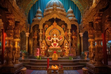Fototapeta premium Divine Splendor: Captivating Image of Lord Ganesha, generative AI