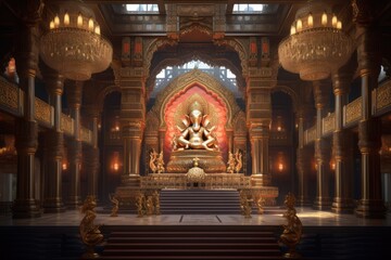 Obraz premium Divine Splendor: Captivating Image of Lord Ganesha, generative AI