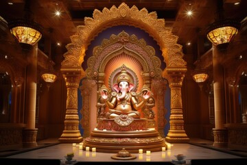 Divine Splendor: Captivating Image of Lord Ganesha, generative AI