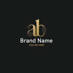 Modern and minimalistic Initial Logo with letter ab