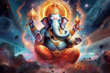 Divine Splendor: Captivating Image of Lord Ganesha, generative AI