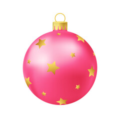 Pink Christmas tree ball with gold star