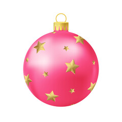 Pink Christmas tree ball with gold star