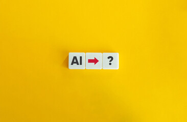 What Comes After AI (Artificial Intelligence) Concept Image.
Letter Tiles on Yellow Background....