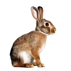 Obraz premium Funny bunny or baby rabbit for Easter Day on isolated background Generative AI