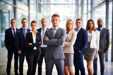 An illustration of a group of business people ,  AI Generated