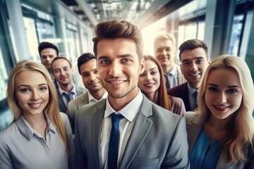 Fototapeta premium An illustration of a group of business people , AI Generated