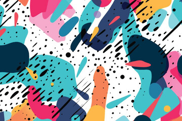 Colorful vibrant memphis seamless pattern. Fashion design 80-90s. Bright stylish texture.